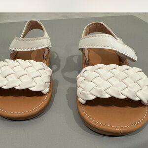 White Woven Kids Sandals